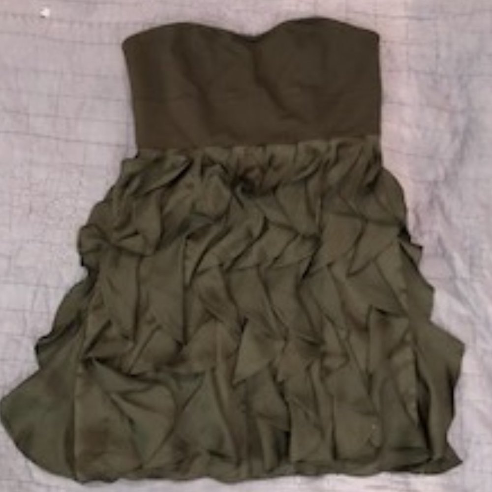 LC Lauren Conrad Black Ruffled Strapless Mini Dress
